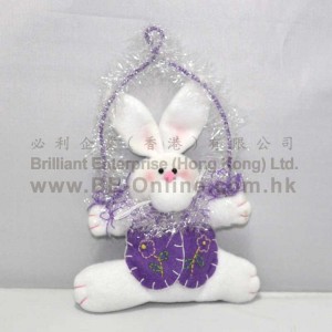 21cm 復活節小兔子掛飾公仔 (紫色)